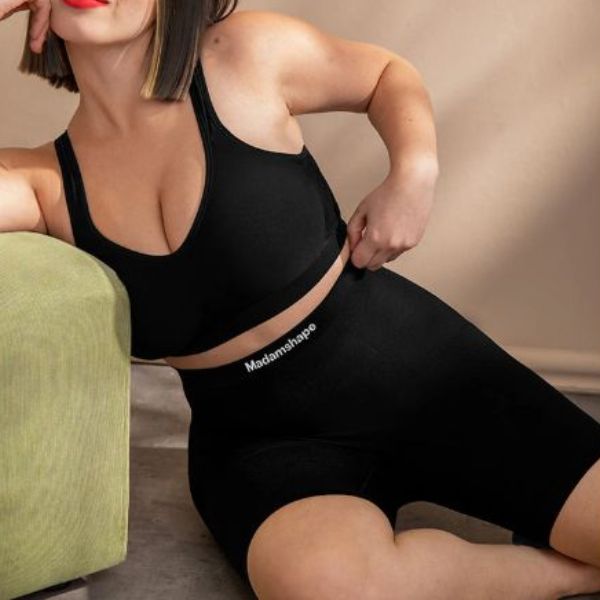 Damen-Kompressionsshorts mit hohem Bund